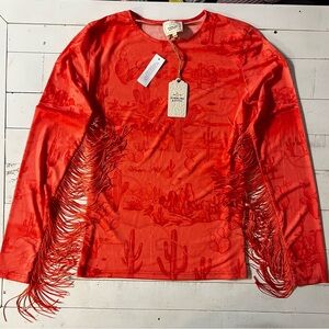NWT Sterling & Stitch Top with Fringe